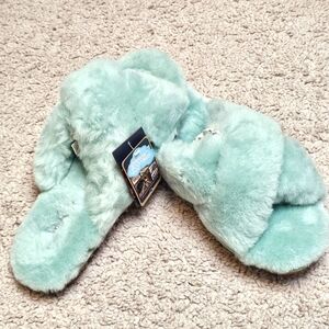 Lamo‎ Sheepskin Serenity Mint Slippers House Shoes Slides Traction Sole 10.5-11